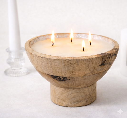 נר בעץ CRISPY VANILLA טבעי