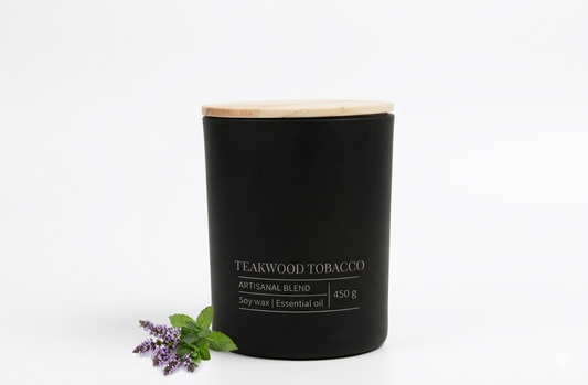 נר סויה TEAKWOOD TABACCO גבוה